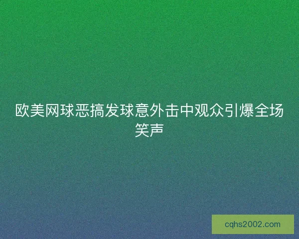 欧美网球恶搞发球意外击中观众引爆全场笑声 欧美网球恶搞发球意外击中观众引爆全场笑声