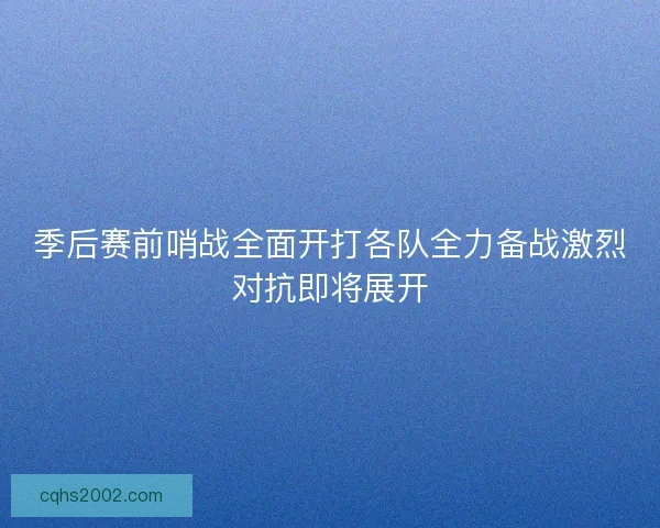 季后赛前哨战全面开打各队全力备战激烈对抗即将展开